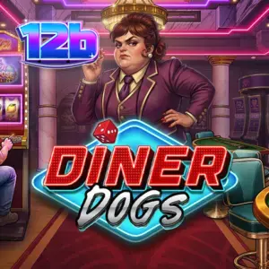 Giao diện trò chơi Diner Dogs với phong cách neon tội phạm